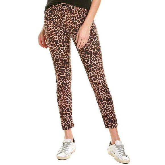 JEN7 by 7 For All Mankind Jeans Brown Leopard Ankle Skinny Jeans 28" Inseam NWT - Picture 1 of 15